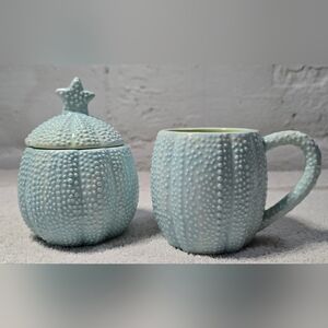 Kate Williams Blue Urchin Mug And Sugar Bowl
